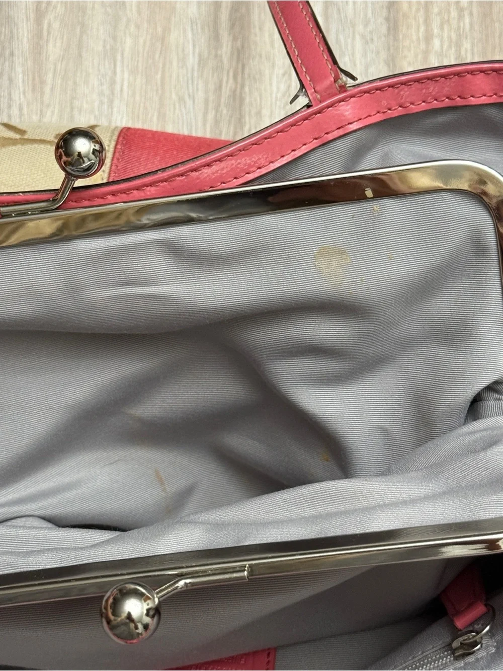 Y2K Coach Carryall Satchel Bag in Signature Canvas Khaki and Pink F19190